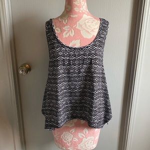 Flowy Black and White Pattern Top